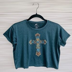 Live in Faith Cross Dri Fit Crop Top | SIZE S